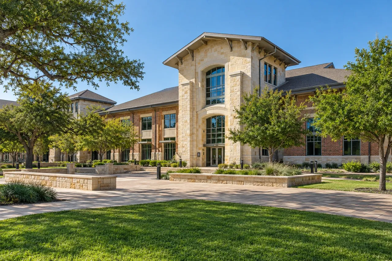 Municipal building in downtown Round Rock where building permits are handled